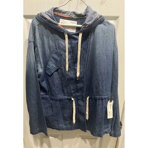 EVER Brand Hooded Splendour Jacket Blue Size L MADE IN USA Rare